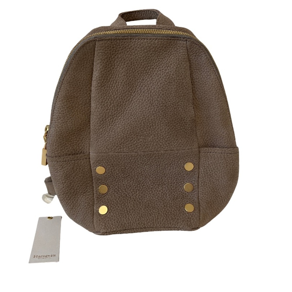 Hammitt Hunter Medium Backpack Gray Nubuck Pebbled Leather Handbag